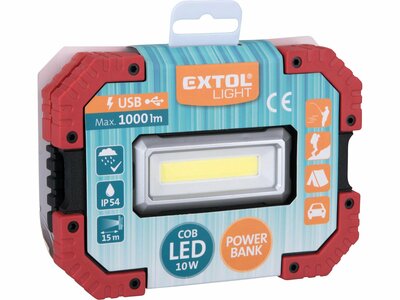 Extol Light aku svietidlo LED nabíjateľné, 10W, 1000lm 4,4Ah Li-ion