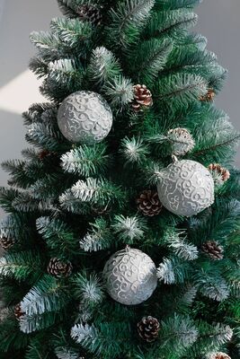 MagicHome gule na vianočný stromček 10cm, strieborné, 3 ks