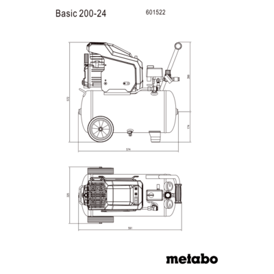 Metabo Basic 200-24 olejový kompresor 24 litrů, 8bar 601522000