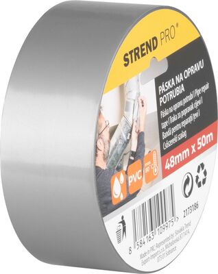 Strend Pro páska na opravu PVC potrubia, 48mm, 50 m, šedá