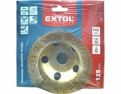 Extol Preimum brúsny diamantový kotúč, 125mm, P45, univerzálne použitie, 8803137
