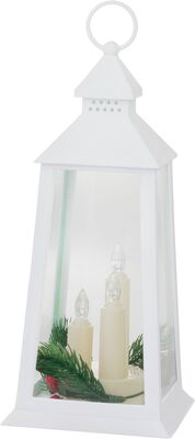 Lampáš MagicHome Vianoce, plast, biely, 3xLED žltá, 14x14x35 cm, 3xAAA