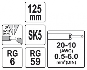 Yato odizolovacie kliešte 125 mm, priemer 0,5-6,0 mm YT-2274