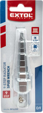 Extol Premium kľúč vodárenský na radiátory 9-stupňový, 1/2" vonkajší štvorhran, 8816205
