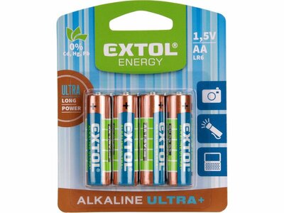 Extol Energy alkalické baterie LR6 AA 4ks 42011