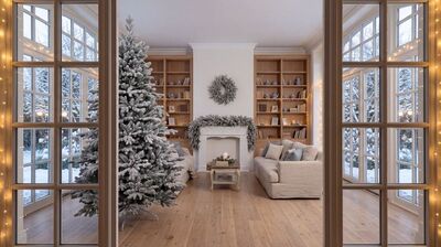 MagicHome vánoční stromeček Frosty, zasněžený, 3D+2D, extra hustý, 210 cm