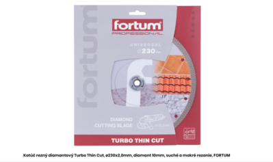 Fortum Turbo Thin Cut diamantový řezný kotouč na gresovou dlažbu a obklad ø125x1,2mm, 4763045