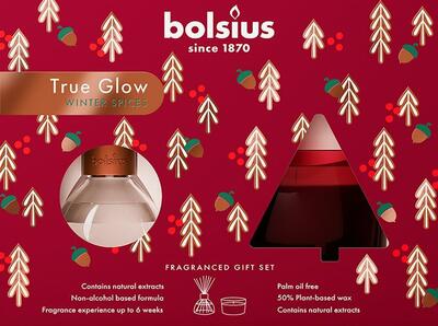 Bolsius Starlight Zimné korenie, vínovo červená, darčekový set, difúzer+sviečka, 2174487