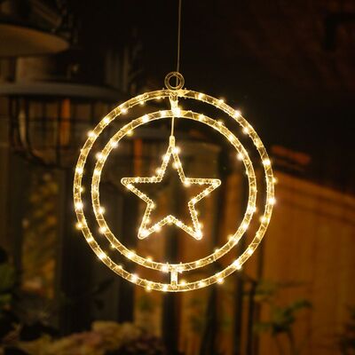 MagicHome LED dekorácia hviezda, plast, 80xLED teplá biela, 32.5x36 cm, 3xAA