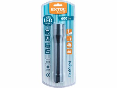 Extol Light ruční baterka hliníková, 600Lm