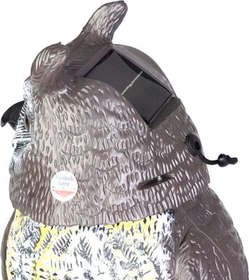 Strend Pro plašič ptáků sova, solární, USB, otočná hlava, zvuk, svítící oči