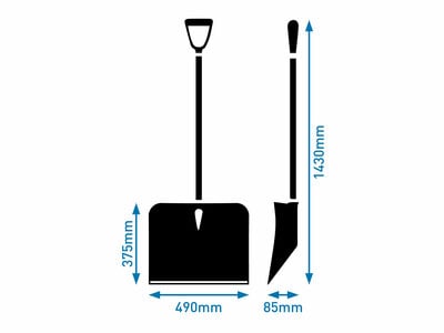 Odhŕňač na sneh plastový 490mm, hliníková násada