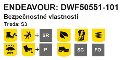 DeWalt pracovná obuv Endeavor s oceľovou špicou, vysoká vodotesná veľkosť 45