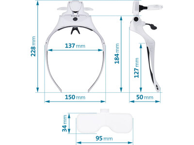 Okuliare s lupou a LED svetlom, 1-1,5-2-2,5-3,5x zväščenie, 4 LED, USB, EXTOL LIGHT
