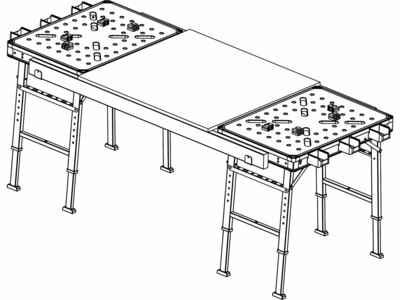 Fortum stôl pracovný skladací, max. 450kg, 845x598x735-885mm, 4759990