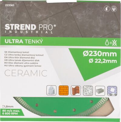 STREND Pro Industrial diamantový řezný kotouč, ultra tenký 230x1.8mm 223365