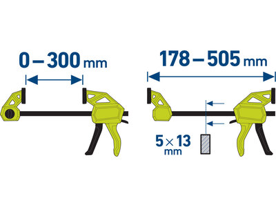 Extol Craft rychloupínací svorka a rozpěrka, 300mm, max. upínací síla 85kg, 915203
