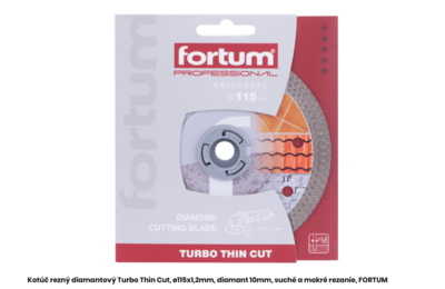 Fortum Turbo Thin Cut diamantový řezný kotouč na gresovou dlažbu a obklad ø115x1,2mm, 4763041