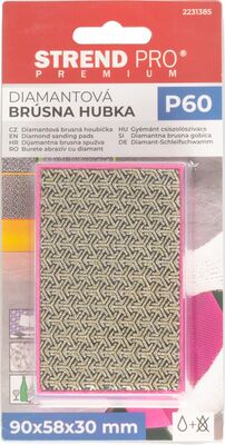 Strend Pro Premium diamantová brúsna špongia 90x58x30 mm, P60