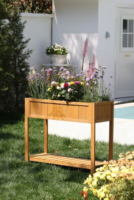 Strend Pro Garden, 89x33x76 cm vyvýšený záhon drevený, so spodnou policou 89x33x76cm