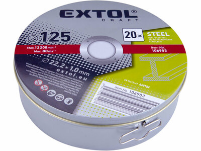 Extol Craft rezný na kov v plechove krabičke 20ks, 125x1,0mm, 106903