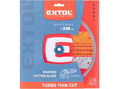 Extol Premium kotúč rezný diamantový Turbo Thin Cut, 230x2,0mm, 8803041
