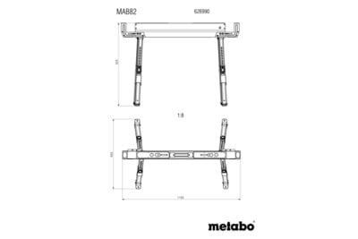 Metabo podstavec na rezanie - pár MAB 82, 626990000