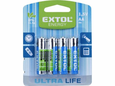 Extol Energy baterie zink-chloridová 1,5V, typ AA, 4ks