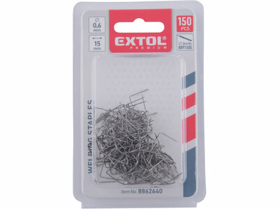 Spona na zošívanie plastov, Ø0,6x15mm, 150ks, vlna malá, EXTOL PREMIUM