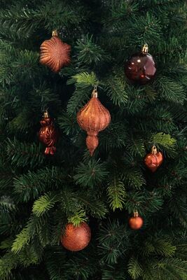 MagicHome vianočné ozdoby na stromček medené, 32 ks