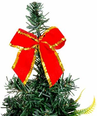 MagicHome vianočný stromček ozdobený, červený, 40 cm