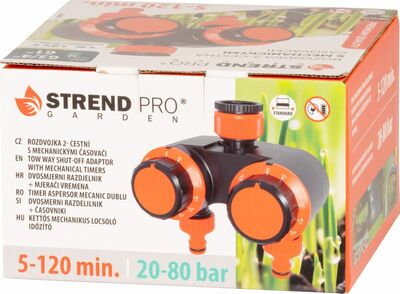 Strend Pro Garden, časovač - rozbočovač záhradný, 2-way, 2560032