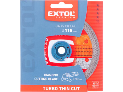 Extol Premium kotouč řezný diamantový Turbo Thin Cut, 115x1,2mm, 8803041